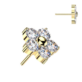 Zlacená ozdobná část k PUSH IN piercingu TITAN