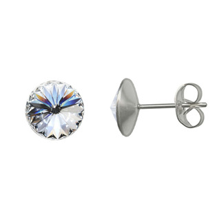 Zlacené ocelové náušnice Crystals from Swarovski® 6mm, CRYSTAL