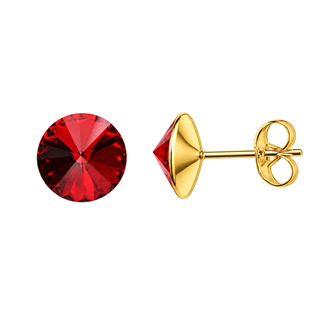 Zlacené ocelové náušnice Crystals from Swarovski® 6mm, SIAM