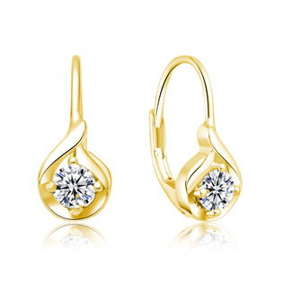 Zlacené stříbrné dámské náušnice se zirkony
