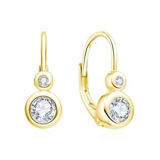 Zlacené stříbrné náušnice se zirkony