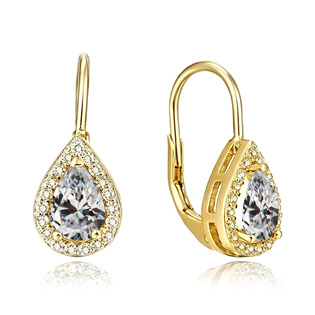 Zlacené stříbrné náušnice se zirkony