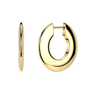 Zlacené titanové náušnice - kruhy 19 mm