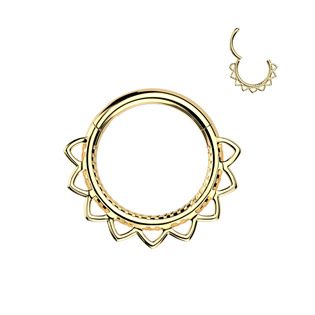 Zlacený ocelový kruh - helix / cartilage / septum piercing