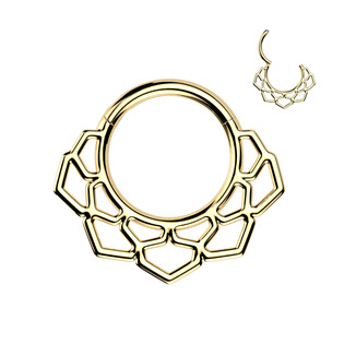 Zlacený ocelový kruh - helix / cartilage / septum piercing