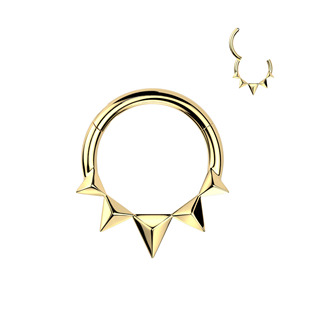 Zlacený ocelový kruh - helix / cartilage / septum piercing