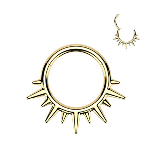 Zlacený ocelový kruh - helix / cartilage / septum piercing