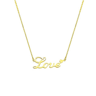 Zlacený ocelový náhrdelník "Love"
