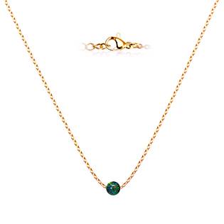 Zlacený ocelový náhrdelník s opálem - kulička 5 mm