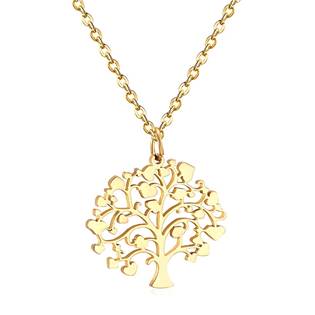Zlacený ocelový náhrdelník strom života