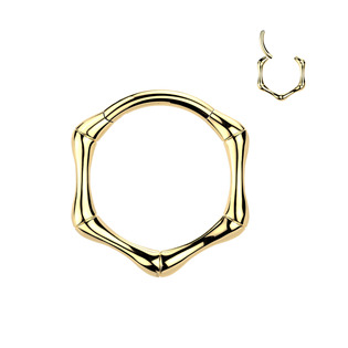 Zlacený ocelový piercing - segment kruh