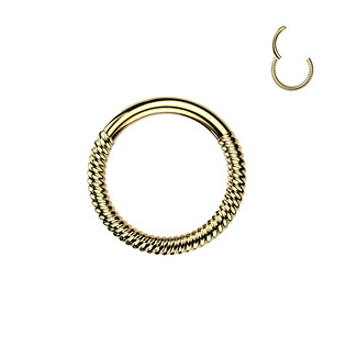 Zlacený ocelový piercing - segment kruh