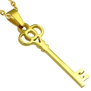 Zlacený ocelový přívěšek - klíč
