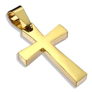 Zlacený ocelový přívěšek - kříž