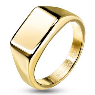 Zlacený ocelový prsten s možností rytiny