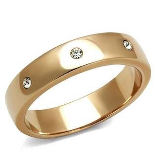 Zlacený ocelový prsten se zirkony, vel. 52