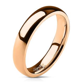 Zlacený ocelový prsten, šíře 4 mm
