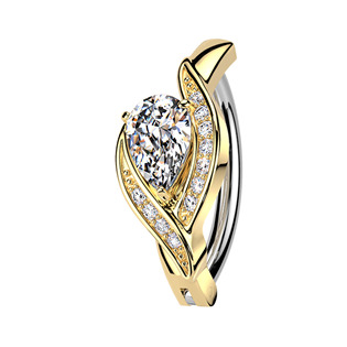 Zlacený piercing do pupíku se štítem