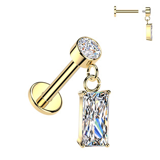 Zlacený piercing do ucha - labreta