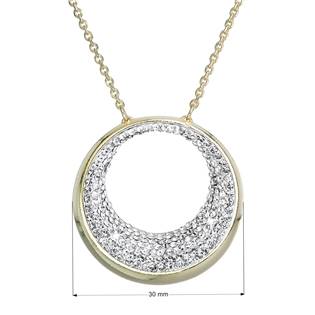 Zlacený stříbrný náhrdelník kruh s krystaly Crystals from Swarovski® Crystal