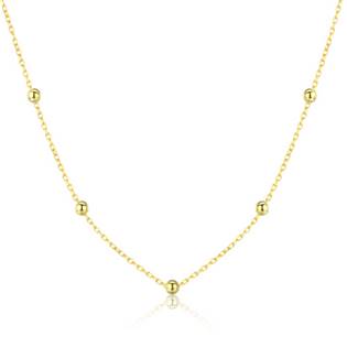 Zlacený stříbrný náhrdelník s drobnými kuličkami, délka 50 cm