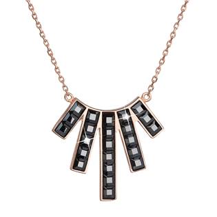 Zlacený stříbrný náhrdelník s krystaly Crystals from Swarovski® Black