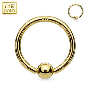 Zlatý piercing - kruh, Au 585/1000
