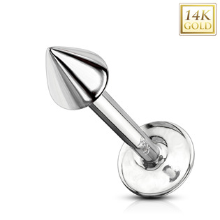 Zlatý piercing do brady - labreta, 1,2 x 6 mm