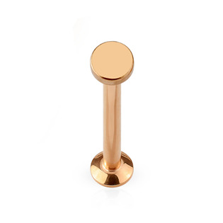Zlatý piercing do brady - labreta 1,2 x 6 mm, kolečko 3 mm
