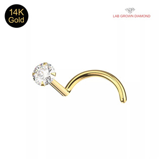 Zlatý piercing do nosu, DIAMANT, Au 585/1000