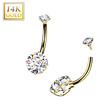 Zlatý piercing do pupíku kapka 14 kt. zlato AU585  