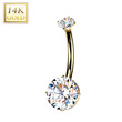Zlatý piercing do pupíku kapka 14 kt. zlato 585/1000
