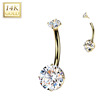Zlatý piercing do pupíku kapka 14 kt. zlato AU585