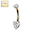 Zlatý piercing do pupíku kapka 14 kt. zlato 585/1000