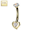 Zlatý piercing do pupíku kapka 14 kt. zlato 585/1000