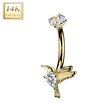 Zlatý piercing do pupíku kapka 14 kt. zlato 585/1000