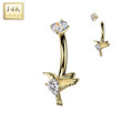 Zlatý piercing do pupíku kapka 14 kt. zlato AU585