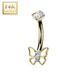 Zlatý piercing do pupíku kapka 14 kt. zlato 585/1000
