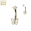 Zlatý piercing do pupíku kapka 14 kt. zlato AU585