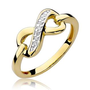 Zlatý prsten nekonečno s diamanty