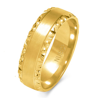 Zlatý snubní prsten AU 585, š. 6 mm, vel. 70