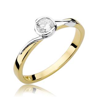 Zlatý zásnubní prsten s diamantem