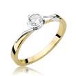 14kt zlatý diamantový prsten s diamantem - driliantem