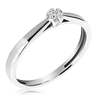Zlatý zásnubní prsten s diamantem AU 585, vel. 52