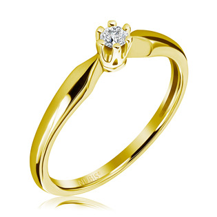 Zlatý zásnubní prsten s diamantem AU 585, vel. 52