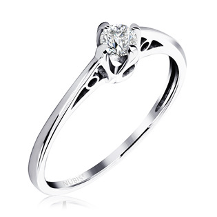 Zlatý zásnubní prsten s diamantem AU 585, vel. 52