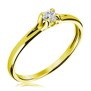 Zlatý zásnubní prsten s diamantem AU 585, vel. 52
