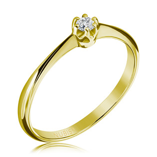 Zlatý zásnubní prsten s diamantem AU 585, vel. 52