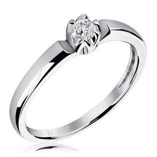 Zlatý zásnubní prsten s diamantem AU 585, vel. 52
