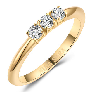 Zlatý zásnubní prsten s diamanty, vel. 46